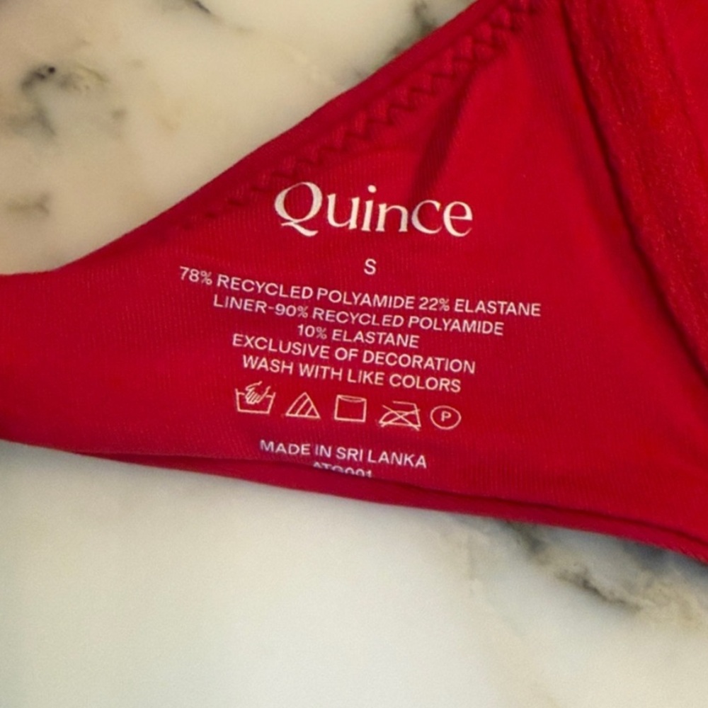 NWT Quince Women's Italian Demi Bikini Top Red Size S, M, L and XL - Picture 11 of 14